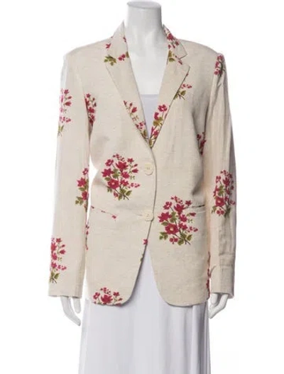 Pre-owned Eddy Floral Print Blazer In Neutrals