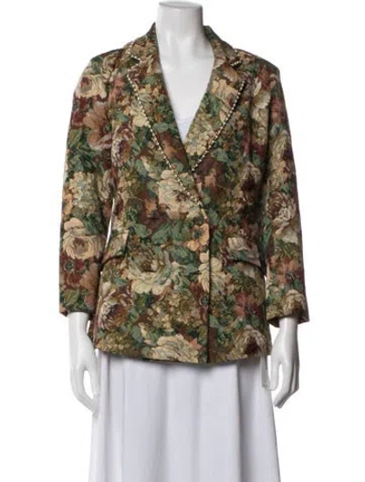 Pre-owned Eddy Floral Print Blazer W/ Tags In Multicolor