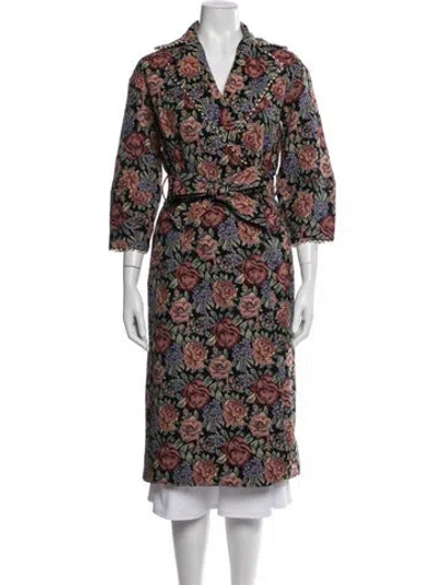 Pre-owned Eddy Floral Print Coat W/ Tags In Multicolor