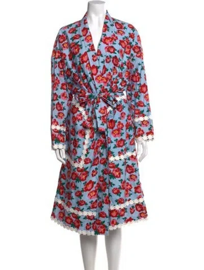 Pre-owned Eddy Floral Print Midi Length Dress In Multi