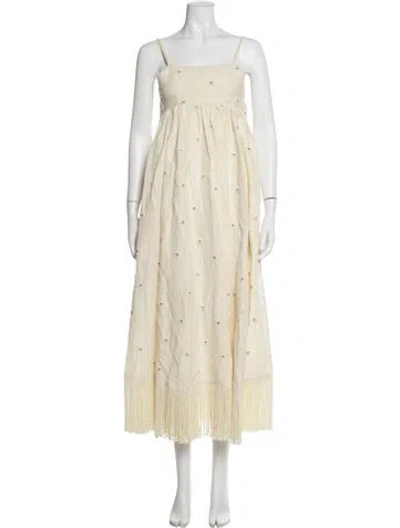 Pre-owned Eddy Floral Print Midi Length Dress In Neutral