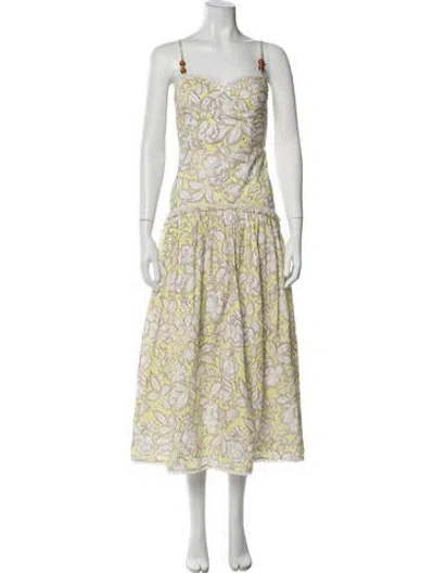 Pre-owned Eddy Floral Print Midi Length Dress W/ Tags In Multicolor
