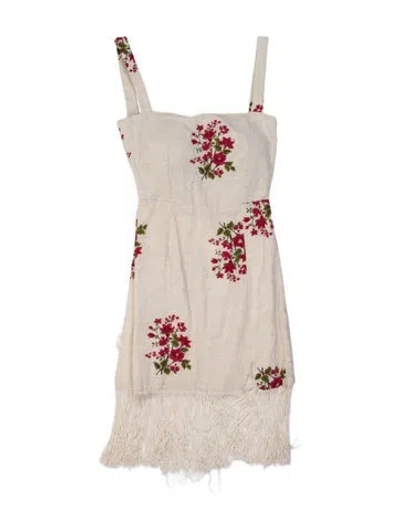 Pre-owned Eddy Floral Print Mini Dress In Neutrals