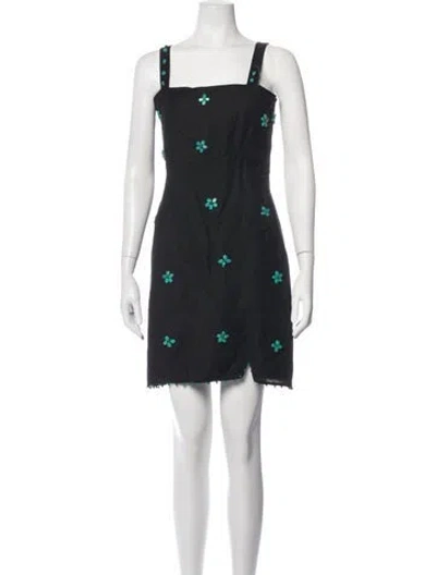 Pre-owned Eddy Floral Print Mini Dress W/ Tags In Black