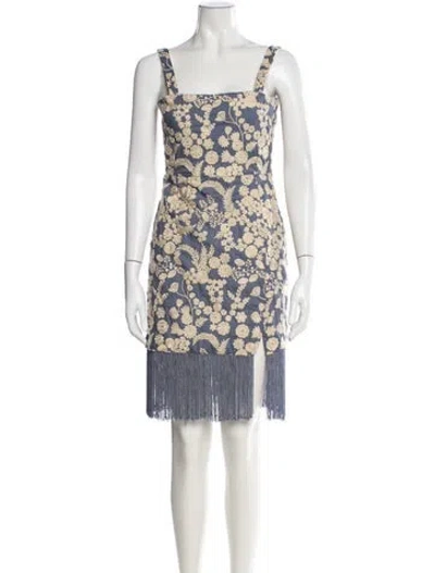 Pre-owned Eddy Floral Print Mini Dress W/ Tags In Neutrals