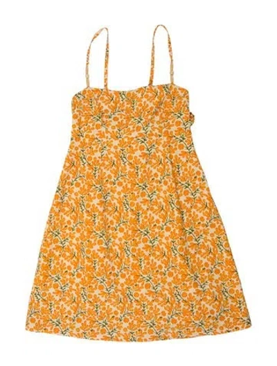 Pre-owned Eddy Floral Print Mini Dress In Yellow