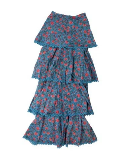 Pre-owned Eddy Floral Print Mini Skirt In Blue