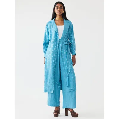 Eddy Helen Jacket In Frozen Blue Bouquet