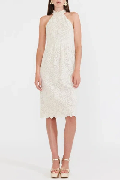 Eddy Ilona Midi Dress In Ivory Crochet Lace