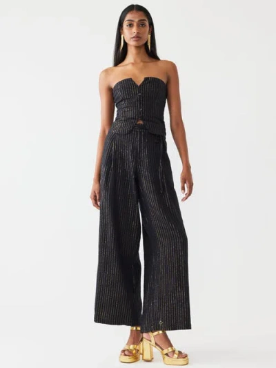 Eddy Michelle Top In Black Lurex Stripe