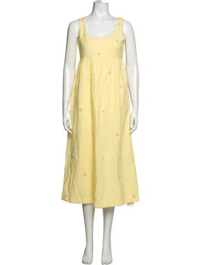 Pre-owned Eddy Scoop Neck Long Dress W/ Tags In Green