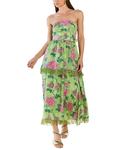 Eddy Strapless Daisy Dress In Multi