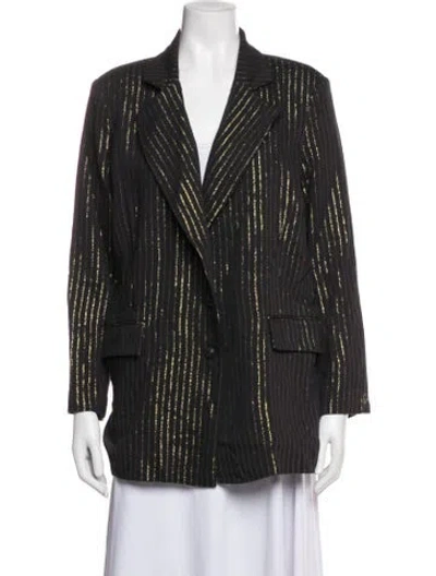 Pre-owned Eddy Striped Blazer W/ Tags In Black