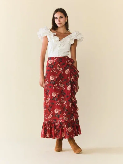 Eddy Wrap Skirt In White