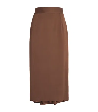 Edeline Lee Charmeuse Nyx Maxi Skirt In Brown