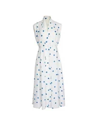 Edeline Lee Collar Printed Dress In White