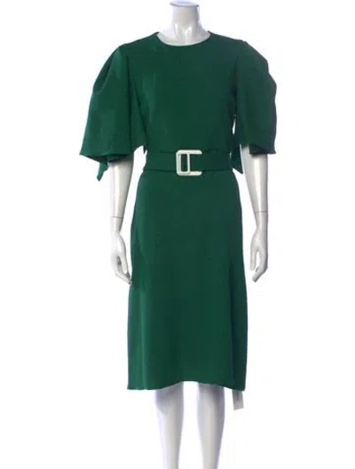 Pre-owned Edeline Lee Crew Neck Knee-length Dress In Green