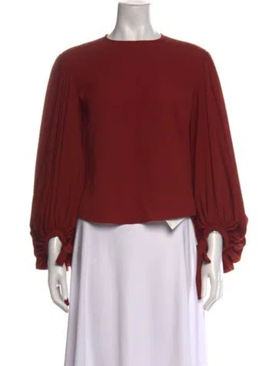 Pre-owned Edeline Lee Crew Neck Long Sleeve Top In Red