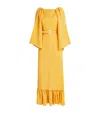 Edeline Lee Cape-detail Camilla Midi Dress In Yellow