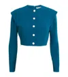 Edeline Lee Georgette Cropped Jab Jacket In Blue