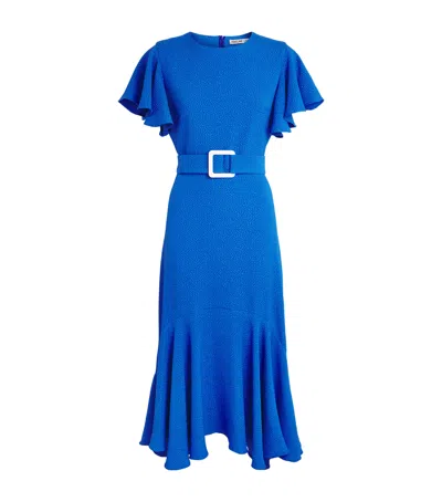 Edeline Lee Jacquard Dada Midi Dress In Blue