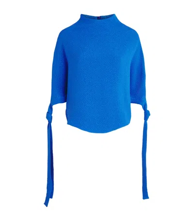 Edeline Lee Jacquard Pedernal Top In Blue