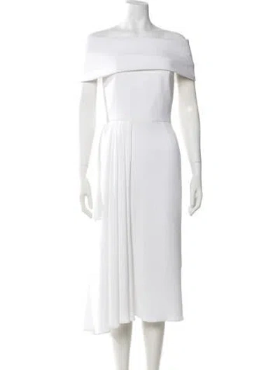 Pre-owned Edeline Lee Off-the-shoulder Long Dress In White