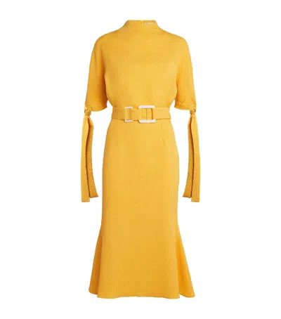 Edeline Lee Pedernal Midi Dress In Yellow