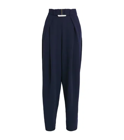 Edeline Lee Plait High-rise Trousers In Navy