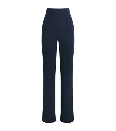 Edeline Lee Pleated Averill Slim Trousers In Navy