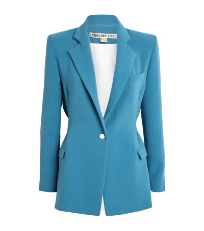 Edeline Lee Ruched-back Lola Blazer In Blue