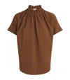 Edeline Lee Ruff Blouse In Brown