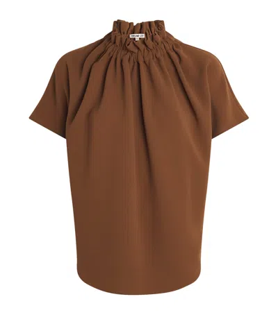 Edeline Lee Ruff Blouse In Brown