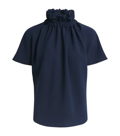 Edeline Lee Ruff Blouse In Navy