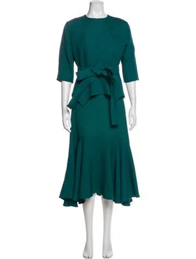 Pre-owned Edeline Lee Ruffle Embellishment Skirt Set In Green