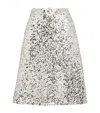 Edeline Lee Sequin Crusader Midi Skirt In Silver