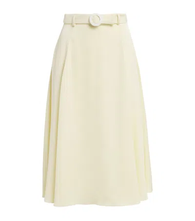 Edeline Lee Textured A-line Midi Skirt In Yellow