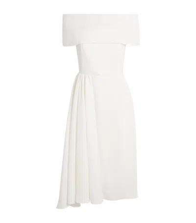 Edeline Lee Textured Philomela Midi Dress In White