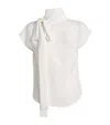 Edeline Lee Tie Neck Blouse In Ivory
