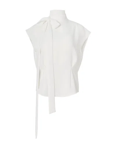 Edeline Lee Tie Neck Blouse In White