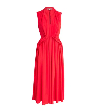 Edeline Lee V-neck Naiad Midi Dress In Red