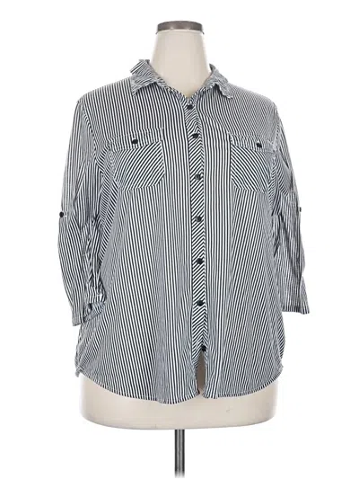 Pre-owned Eden & Olivia 3/4 Sleeve Blouse In Blue