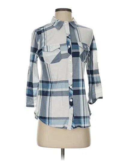 Pre-owned Eden & Olivia 3/4 Sleeve Blouse In Blue