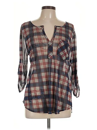 Pre-owned Eden & Olivia 3/4 Sleeve Blouse In Brown