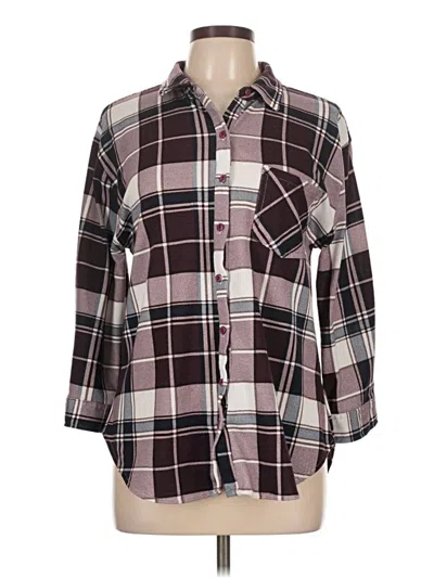 Pre-owned Eden & Olivia 3/4 Sleeve Blouse In Burgundy