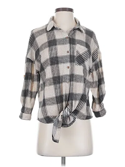 Pre-owned Eden & Olivia 3/4 Sleeve Blouse In Gray