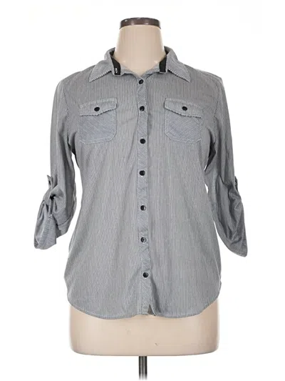 Pre-owned Eden & Olivia 3/4 Sleeve Blouse In Gray