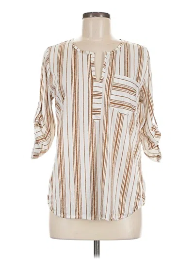 Pre-owned Eden & Olivia 3/4 Sleeve Blouse In Ivory