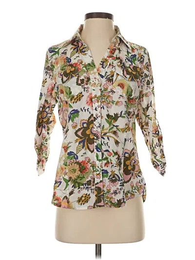 Pre-owned Eden & Olivia 3/4 Sleeve Blouse In White