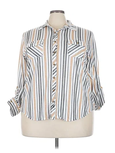Pre-owned Eden & Olivia 3/4 Sleeve Blouse In White